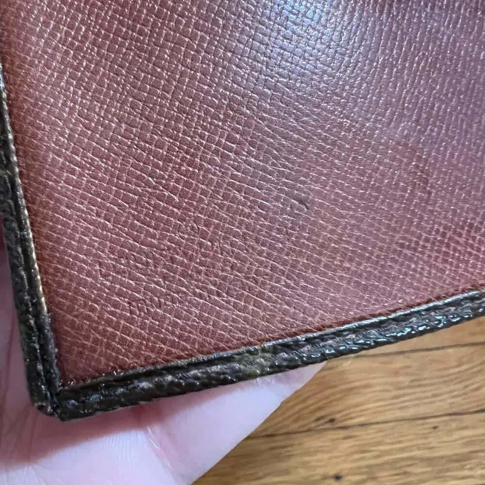 Louis Vuitton vintage canvas leather print unisex wallet brown house web - Picture 8 of 9